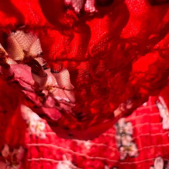 Vintage Aloha Hibiscus Floral Hawiian Red White Halter Top Fitted Small-Medium - Picture 6 of 9